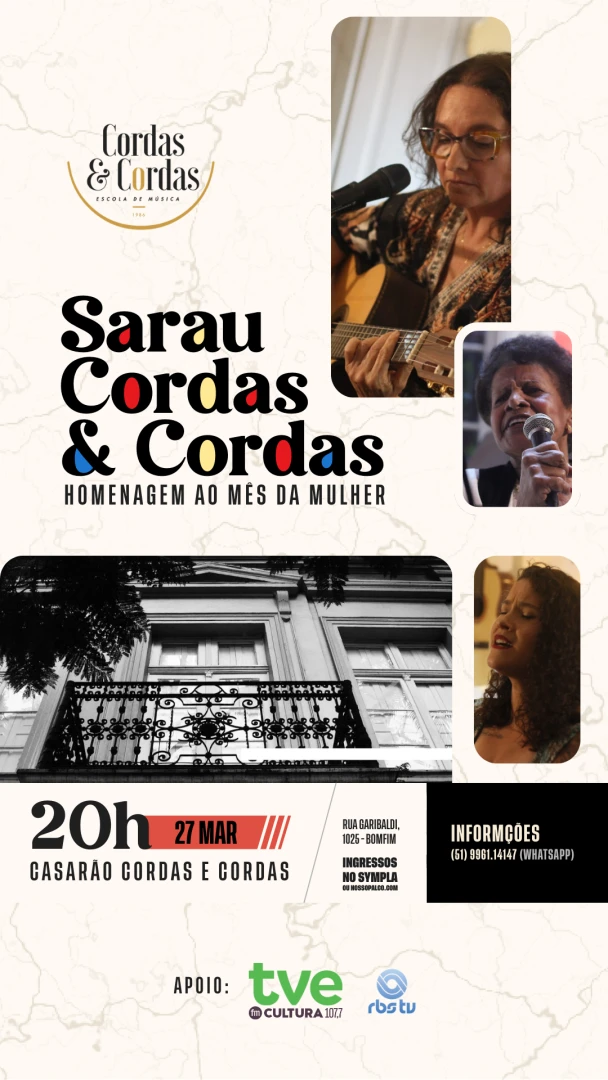 Sarau Cordas & Cordas: Homenagem ao Mês da Mulher